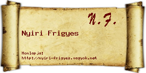 Nyiri Frigyes névjegykártya